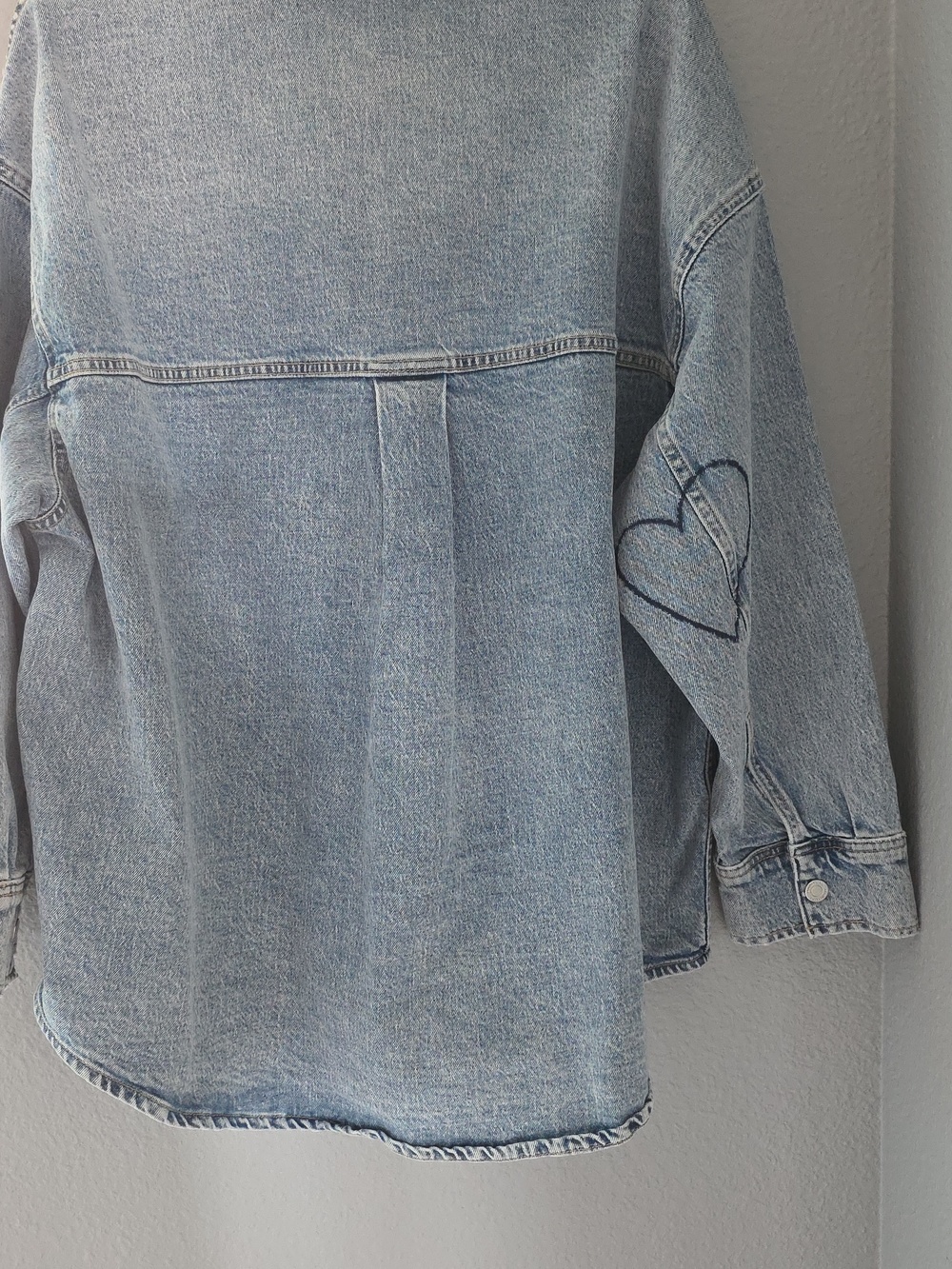Habitual Hearted Denim Shirt Jacket - Picture 8 of 9